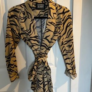Scotch & Soda Satin Tiger Print Tie Blazer XS/0